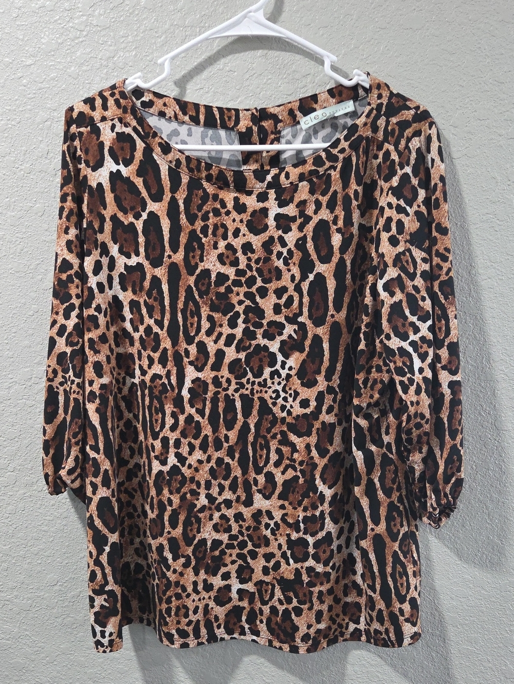 cleo Leopard-Print Tunic Top in Brown and Black